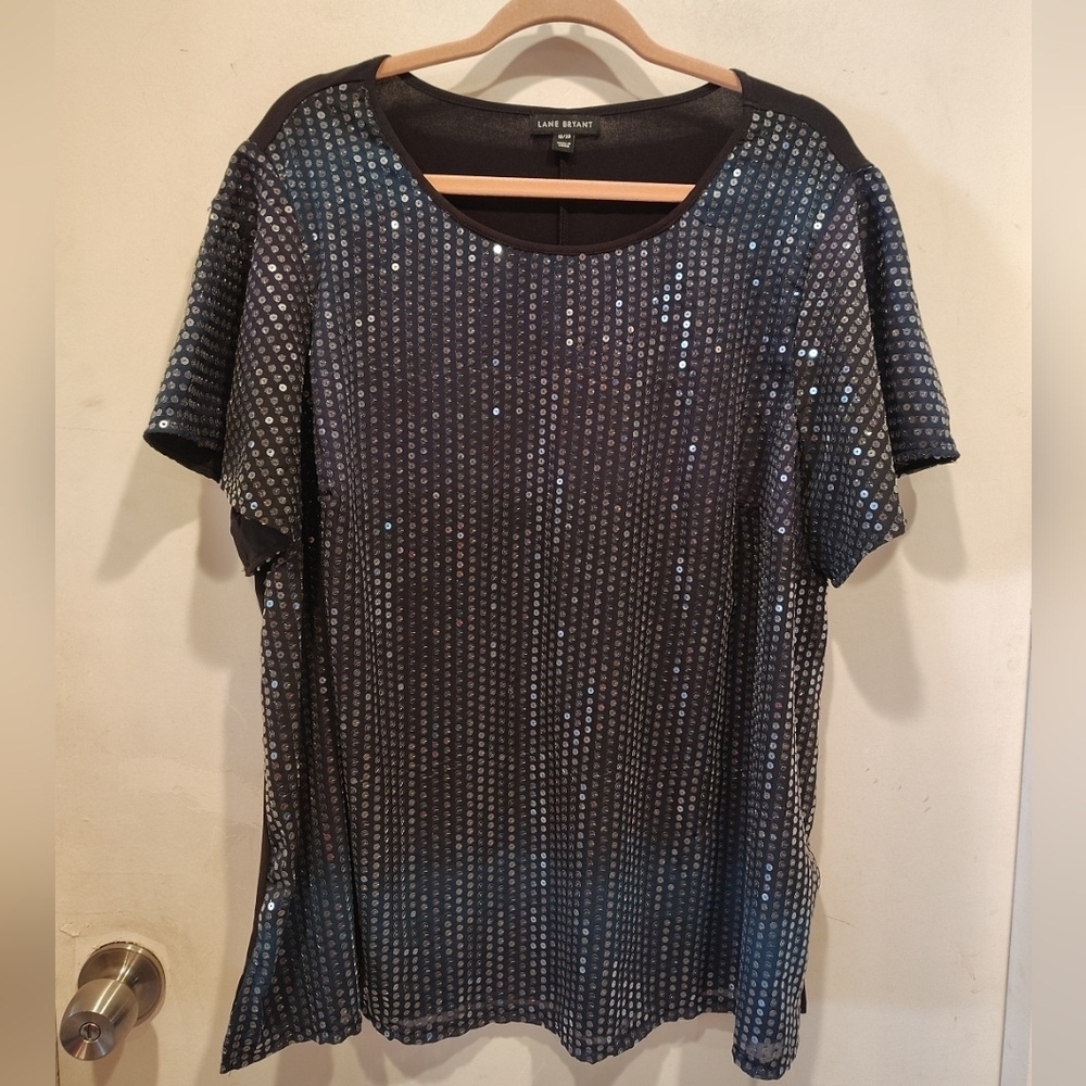 Lane Bryant Women's Ombre Sequin Front Top Sz 18/20 Party Event Gala Career